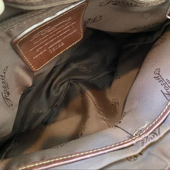 FOSSIL Brown Leather Satchel Bag - Picture 12 of 13
